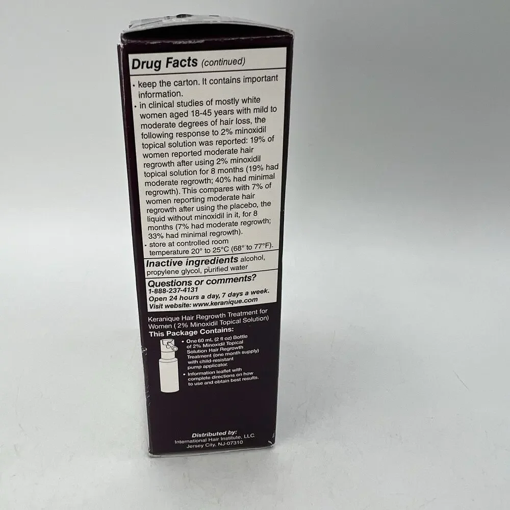 NEW Keranique Hair Regrowth Treatment 2% Minoxidil One Month Supply EXP 3/2024